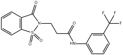 3-(1,1-dioxido-3-oxo-1,2-benzisothiazol-2(3H)-yl)-N-[3-(trifluoromethyl)phenyl]propanamide 구조식 이미지