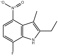 1H-Indole,2-ethyl-7-fluoro-3-methyl-4-nitro-(9CI) Structure