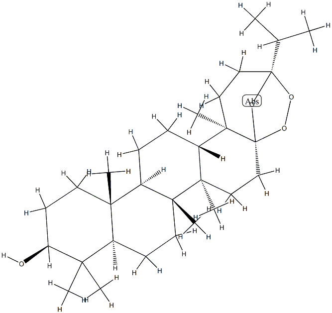 3α,5-Epidioxy-3-isopropyl-23,24-dinor-4-oxagammaceran-21α-ol 구조식 이미지
