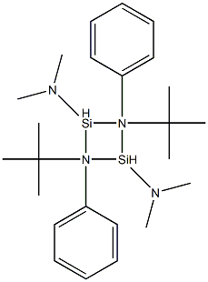 2,4-디-tert-부틸-N,N,N',N'-테트라메틸-2,4-디페닐시클로부탄디실라잔-1,3-디아민 구조식 이미지