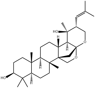 (18α,19ξ)-17α,27-Epoxy-20-(2-methyl-1-propenyl)-D,28,30-trinor-22-oxaursane-3β,19-diol 구조식 이미지