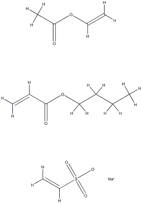 2-Propenoic acid, butyl ester, polymer with ethenyl acetate and sodium ethenesulfonate 구조식 이미지