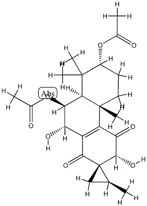 (2S,2'S)-3,4,4b,5,6,7,8,8aβ,9,10-Decahydro-2',4bα,8,8-tetramethyl-1,4-dioxospiro[phenanthrene-2(1H),1'-cyclopropane]-3β,7β,9α,10β-tetrol 7,9-diacetate 구조식 이미지
