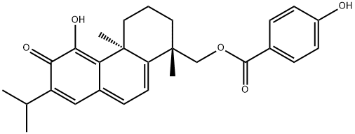 4-Hydroxybenzoic acid 11-hydroxy-12-oxoabieta-5,7,9(11),13-tetraene-19-yl ester 구조식 이미지