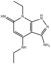 1H-Pyrazolo[3,4-b]pyridine-3,4-diamine,N4,7-diethyl-6,7-dihydro-6-imino-(9CI) 구조식 이미지