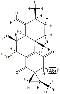 (2S,2'S)-4b,5,6,7,8,8aβ,9,10-Octahydro-3β,9α,10β-trihydroxy-2',4bα,7α-trimethyl-8-methylenespiro[phenanthrene-2(1H),1'-cyclopropane]-1,4(3H)-dione 구조식 이미지