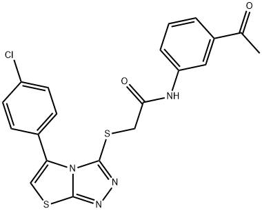 N-(3-acetylphenyl)-2-{[5-(4-chlorophenyl)[1,3]thiazolo[2,3-c][1,2,4]triazol-3-yl]sulfanyl}acetamide 구조식 이미지
