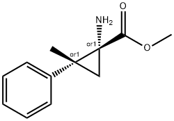 Cyclopropanecarboxylic acid, 1-amino-2-methyl-2-phenyl-, methyl ester, (1R,2R)-rel- (9CI) 구조식 이미지