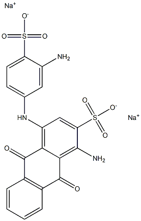 1-Amino-4-(3-amino-4-sodium-sulfonoanilino)-2-sodium anthraquinone sulfonate Structure