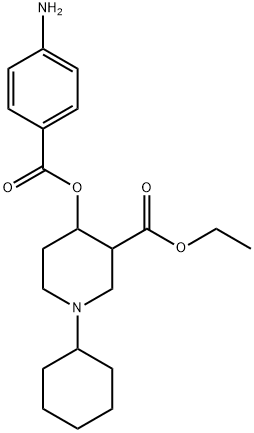 (1-시클로헥실-3-에톡시카르보닐-4-피페리디닐)=p-아미노벤조에이트 구조식 이미지