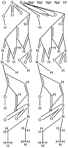 Chromate(5-), bis(8-((5-((diethylamino)sulfonyl)-2-(hydroxy-kappaO)phenyl)azo-kappaN1)-7-(hydroxy-kappaO)-1,3-naphthalenedisulfonato(4-))-, tetrasodium hydrogen
 Structure
