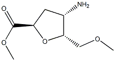 L-lyxo-Hexonic acid, 4-amino-2,5-anhydro-3,4-dideoxy-6-O-methyl-, methyl 구조식 이미지