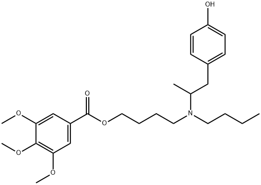 3,4,5-Trimethoxybenzoic acid 4-[N-butyl-N-(4-hydroxy-α-methylphenethyl)amino]butyl ester 구조식 이미지