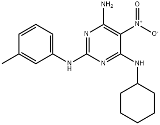 N~4~-cyclohexyl-N~2~-(3-methylphenyl)-5-nitropyrimidine-2,4,6-triamine 구조식 이미지