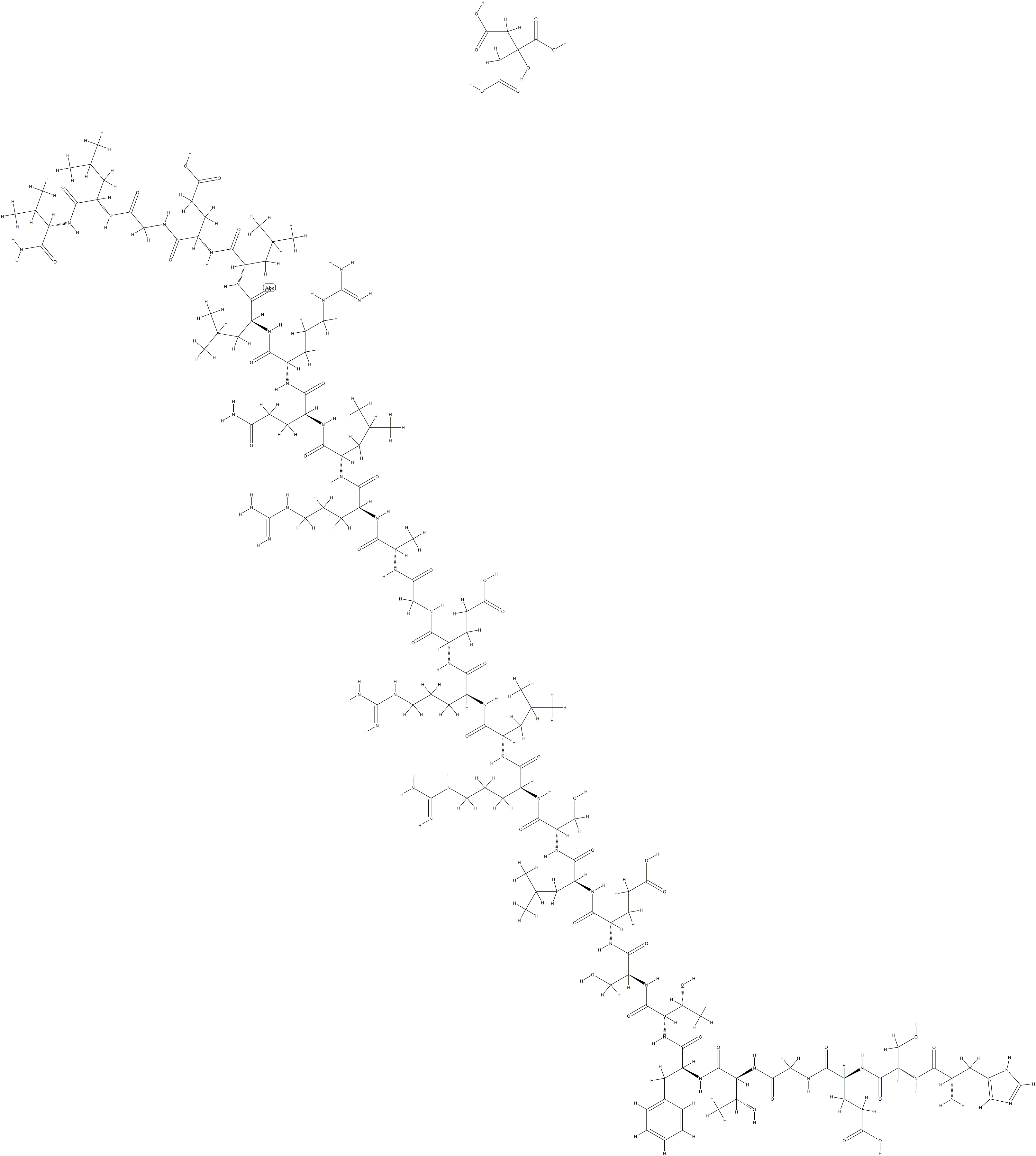 Secretin (pig), 2-hydroxy-1,2,3-propanetricarboxylate (salt) Structure