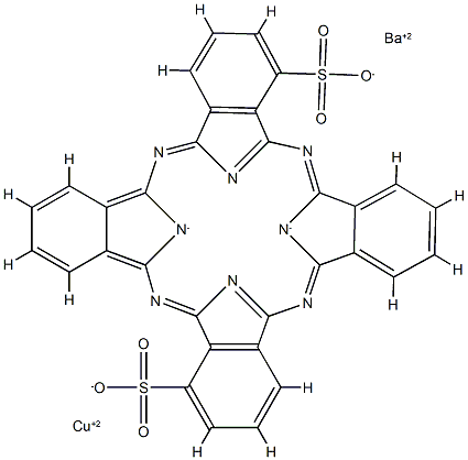 barium [29H,31H-phthalocyaninedisulphonato(4-)-N29,N30,N31,N32]cuprate(2-)  구조식 이미지