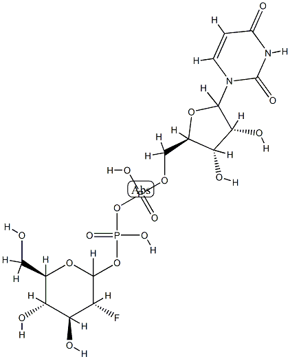 uridine-2-deoxy-2-fluoro-D-glucose diphosphate ester Structure