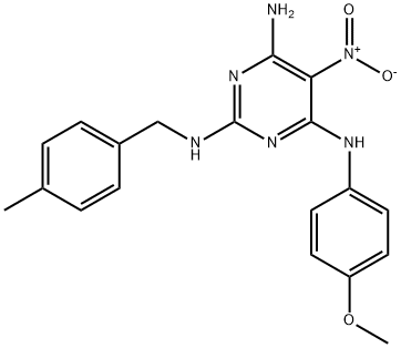 N~4~-(4-methoxyphenyl)-N~2~-(4-methylbenzyl)-5-nitropyrimidine-2,4,6-triamine Structure