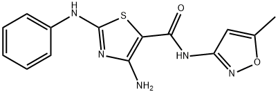 4-amino-2-anilino-N-(5-methyl-3-isoxazolyl)-1,3-thiazole-5-carboxamide Structure