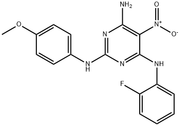N~4~-(2-fluorophenyl)-N~2~-(4-methoxyphenyl)-5-nitropyrimidine-2,4,6-triamine Structure
