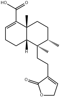 [4aS,(-)]-5α-[2-(2,5-Dihydro-2-oxofuran-3-yl)ethyl]-3,4,4aα,5,6,7,8,8a-octahydro-5,6β,8aα-trimethyl-1-naphthalenecarboxylic acid Structure
