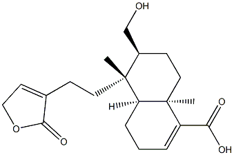 [4aS,(-)]-5α-[2-(2,5-Dihydro-2-oxofuran-3-yl)ethyl]-3,4,4aα,5,6,7,8,8a-octahydro-6β-hydroxymethyl-5,8aα-dimethyl-1-naphthalenecarboxylic acid 구조식 이미지