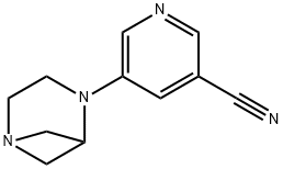 3-Pyridinecarbonitrile,5-(1,4-diazabicyclo[3.1.1]hept-4-yl)-(9CI) 구조식 이미지