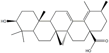 (20β)-3β-Hydroxyurs-12,18-dien-28-oic acid 구조식 이미지