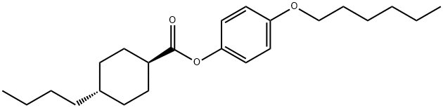 4β-Butyl-1α-cyclohexanecarboxylic acid p-hexyloxyphenyl ester Structure