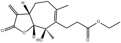 (3aS)-3,3aβ,4,5,8,8aβ-Hexahydro-8β-hydroxy-6,8-dimethyl-3-methylene-2-oxo-2H-cyclohepta[b]furan-7-propionic acid ethyl ester Structure