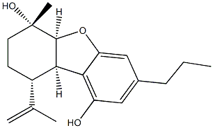 (5aS)-5aβ,6,7,8,9,9aβ-Hexahydro-6α-methyl-9β-(1-methylethenyl)-3-propyl-1,6-dibenzofurandiol Structure