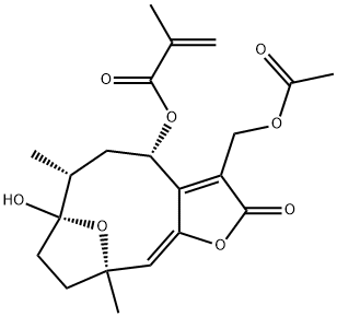 8α-(2-Methylacryloyloxy)
hirsutinolide 13-O-acetate 구조식 이미지