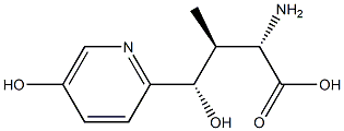 (αS,βS,γS)-α-아미노-γ,5-디히드록시-β-메틸-2-피리딘부탄산 구조식 이미지