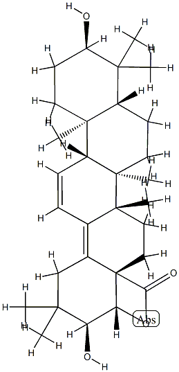 3α,21α,22β-Trihydroxyoleana-11,13(18)-dien-28-oic acid β-lactone 구조식 이미지