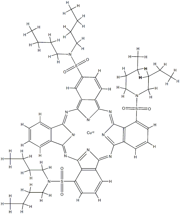 [N,N,N',N',N'',N''-hexabutyl-29H,31H-phthalocyaninetrisulphonamidato(2-)-N29,N30,N31,N32]copper Structure