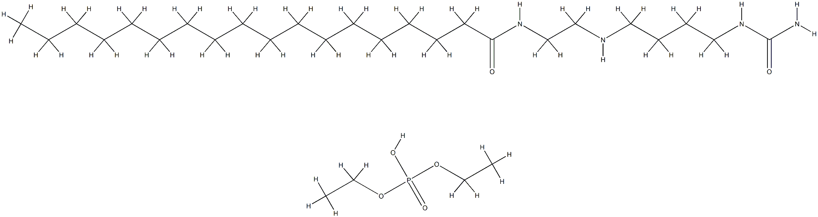 diethyl hydrogen phosphate, compound with N-[2-[[2-[(carbamoyl)amino]ethyl]ethylamino]ethyl]octadecanamide (1:1) Structure