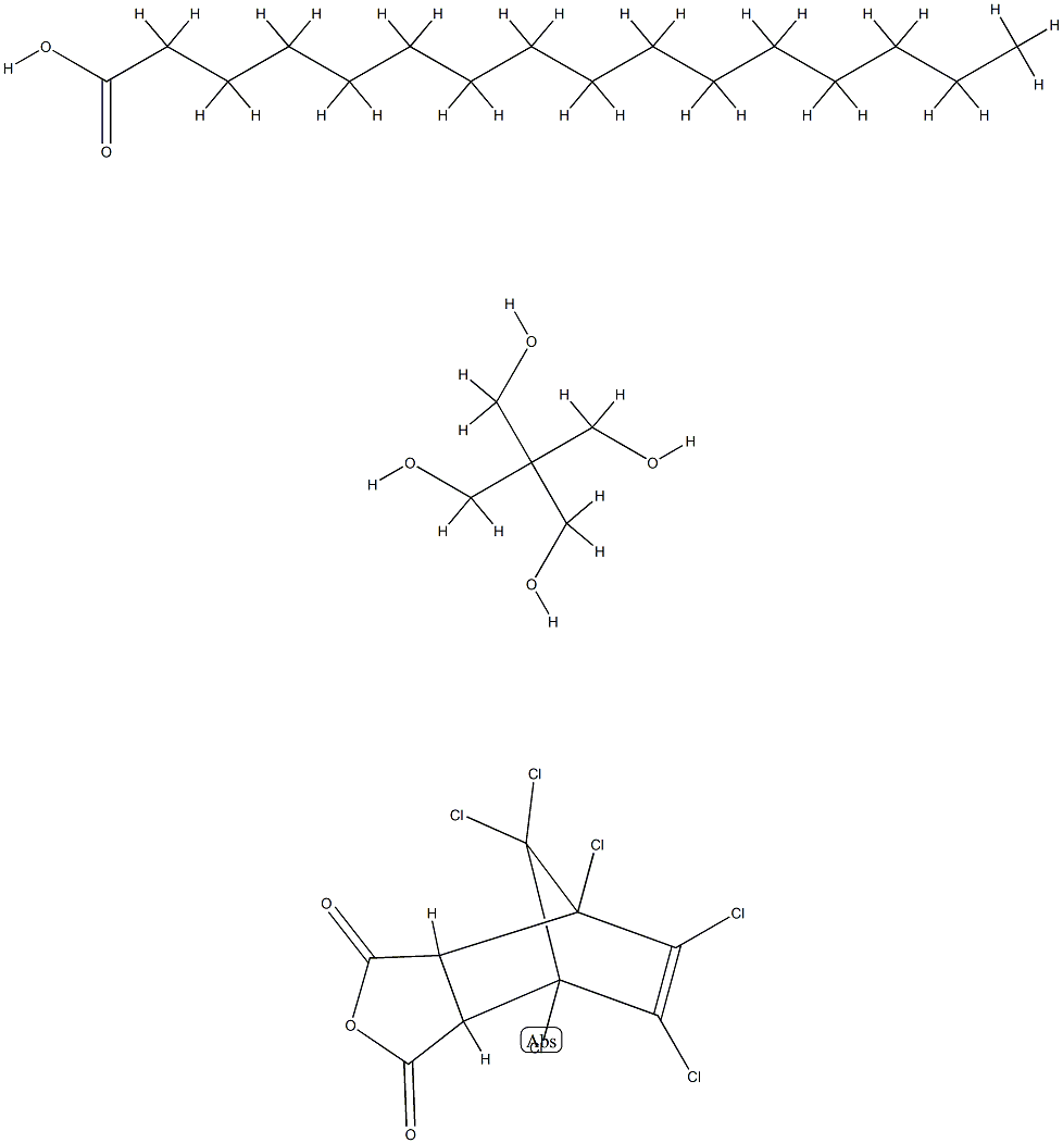 Hexadecanoic acid, polymer with 2,2-bis(hydroxymethyl)-1,3-propanediol and 4,5,6,7,8,8-hexachloro-3a, 4,7,7a-tetrahydro-4,7-methanoisobenzofuran-1,3-dione Structure