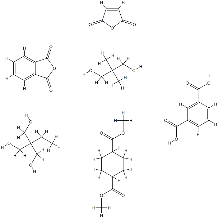 1,3-Benzenedicarboxylic acid, polymer with dimethyl 1,4-cyclohexanedicarboxylate, 2,2-dimethyl-1,3-propanediol, 2-ethyl-2-(hydroxymethyl)-1,3-propanediol, 2,5-furandione and 1,3-isobenzofurandione 구조식 이미지