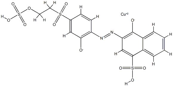 dihydrogen [4-hydroxy-3-[[2-hydroxy-4-[[2-(sulphooxy)ethyl]sulphonyl]phenyl]azo]naphthalene-1-sulphonato(4-)]cuprate(2-) Structure