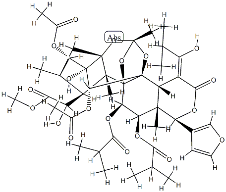 6-Hydroxy-15-[(Z)-1-hydroxy-2-methylpropylidene]-11α,12α-bis(2-methyl-1-oxopropoxy)phragmalin 3,30-diacetate 구조식 이미지