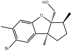 (3S)-7-Bromo-1,2,3,8b-tetrahydro-3,6,8bβ-trimethyl-3aH-cyclopenta[b]benzofuran-3aβ-methanol 구조식 이미지
