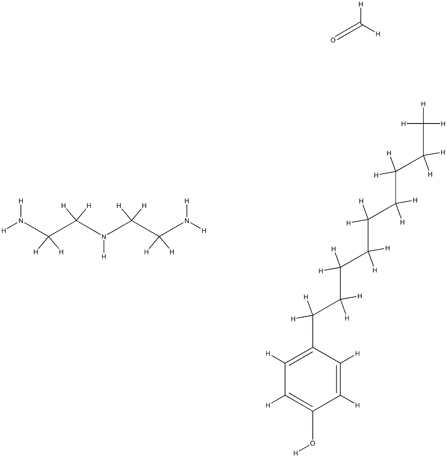 폼알데하이드 폴리머와 결합한  N-(2-아미노에틸)-1,2-에테인다이아민 과 4-노닐페놀 구조식 이미지