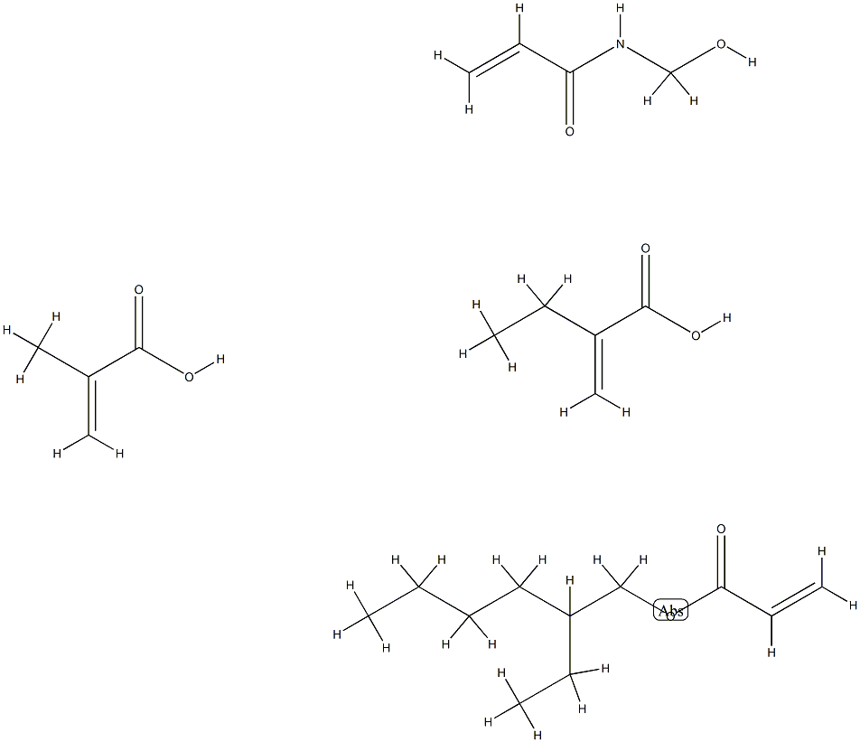 2-Propenoic acid, 2-methyl-, polymer with 2-ethylhexyl 2-propenoate, ethyl 2-propenoate and N-(hydroxymethyl)-2-propenamide 구조식 이미지