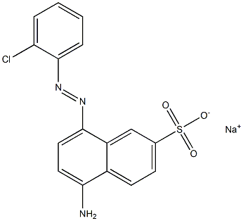 sodium 5(or 8)-amino-8(or 5)-[(2-chlorophenyl)azo]naphthalene-2-sulphonate 구조식 이미지