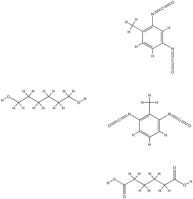 Hexanedioic acid, polymer with 1,3-diisocyanato-2-methylbenzene, 2,4-diisocyanato-1-methylbenzene and 1,6-hexanediol Adipic acid, 1,6-hexanediol, toluene-2,4-diisocyanate, toluene-2,6-diisocyanate polymer Structure