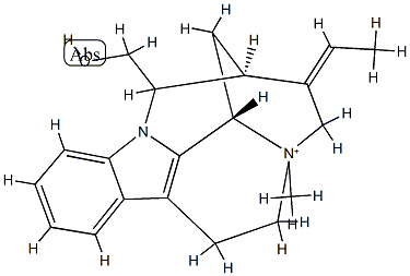 (19E)-19,20-Didehydro-17-hydroxy-4-methyl-1,16-cyclocorynan-4-ium 구조식 이미지