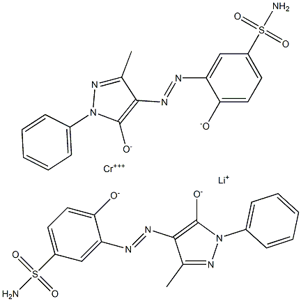 lithium bis[3-[(4,5-dihydro-3-methyl-5-oxo-1-phenyl-1H-pyrazol-4-yl)azo]-4-hydroxybenzenesulphonamidato(2-)]chromate(1-) Structure