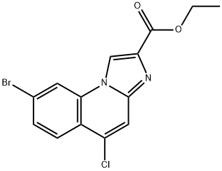 이미다조1,2-아퀴놀린-2-카르복실산,8-브로모-5-클로로-,에틸에스테르 구조식 이미지