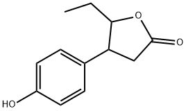 Hydrocinnamic acid, p-hydroxy-ba-(1-hydroxypropyl)-, gamma-lactone (4CI) 구조식 이미지