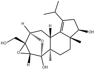 (3R)-2,3,3a,4,5,5a,6,6aβ,7a,8,9,9aβ-Dodecahydro-7aβ-hydroxymethyl-3aβ,5aα-dimethyl-1-isopropyl-6α,8α-epoxyindeno[5',4':4,5]cyclohept[1,2-b]oxirene-3β,6β-diol 구조식 이미지